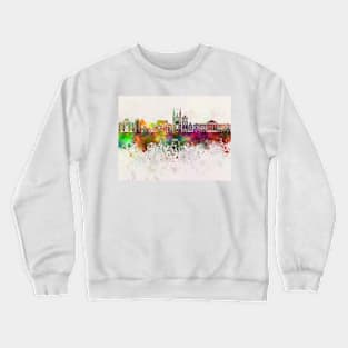 Angers skyline in watercolor background Crewneck Sweatshirt